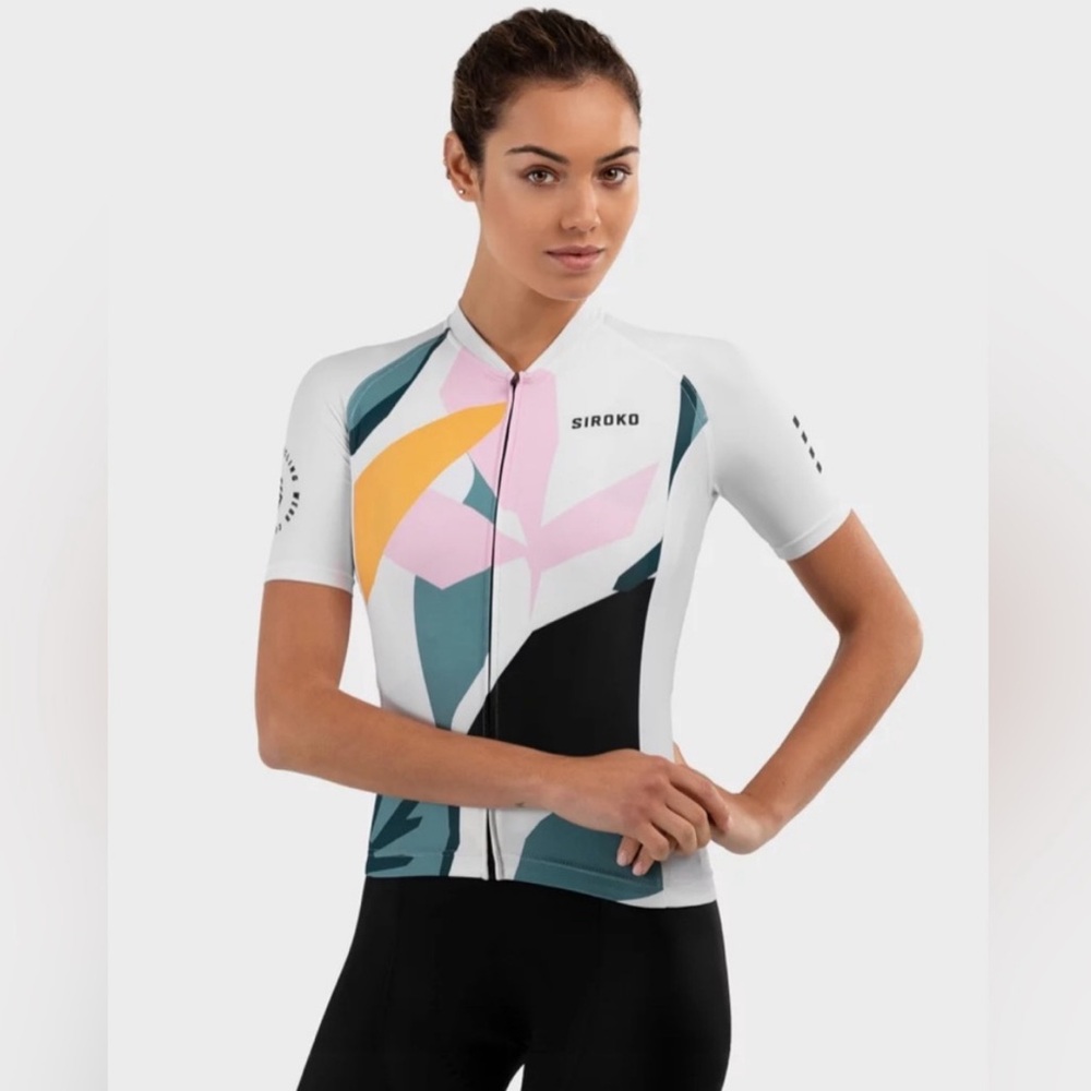 Sudoku Women's Abstract Cycling Jersey - White and Multicolor